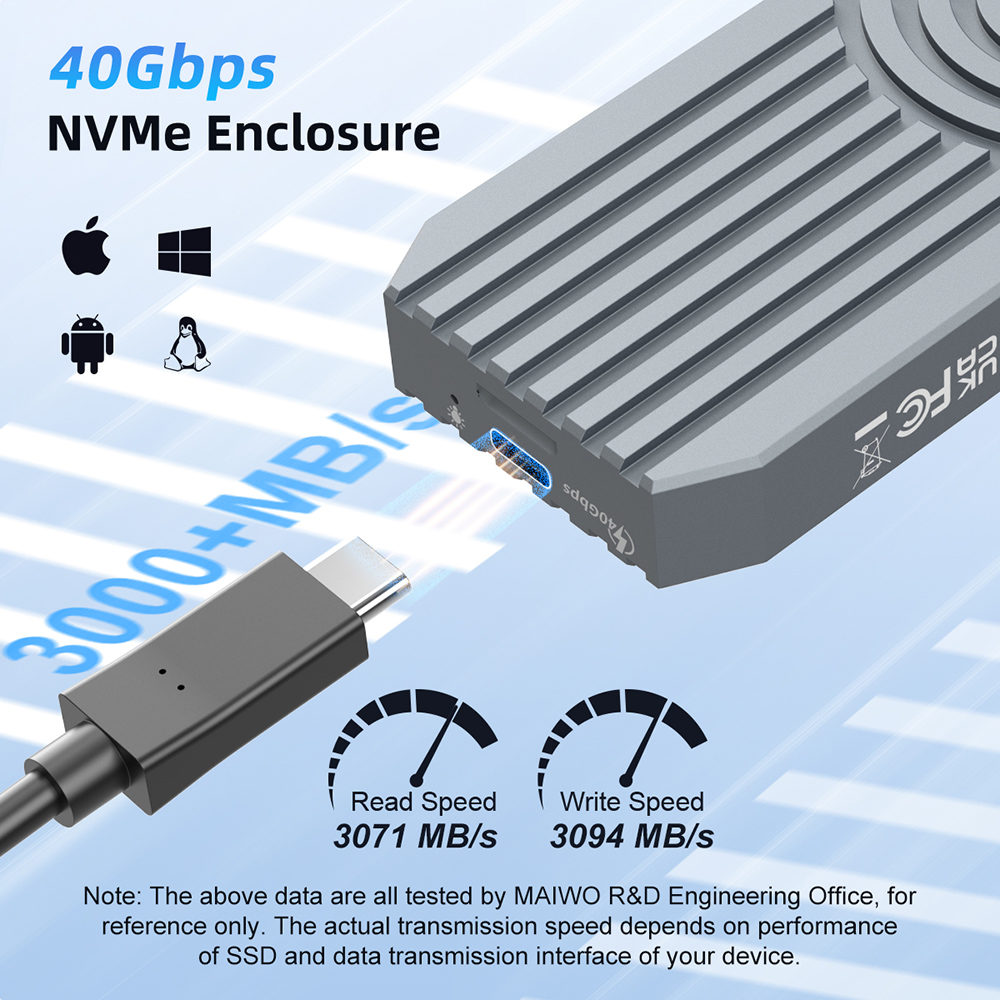 Maiwo 40Gbps Externe Harde Dri - 8Tb M2 Nvme Ssd recensie en prijs