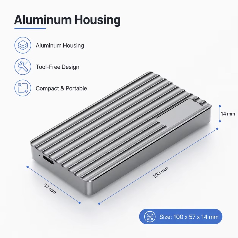 Aluminium M.2 NVMe SSD behuizi - Usb4 40Gbps External Ssd 8Tb recensie en prijs